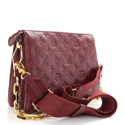 Louis Vuitton Lambskin Embossed Monogram Coussin PM Wine 3 of 10