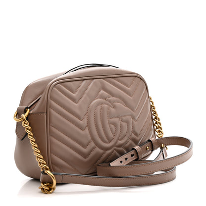 Gucci Calfskin Matelasse Small GG Marmont Chain Shoulder Bag Porcelain Rose 3 of 12
