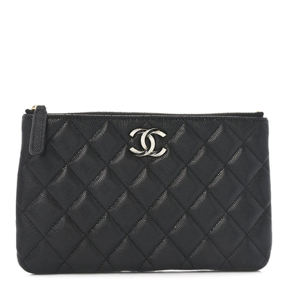 Chanel Caviar Quilted Crystal Enamel Cosmetic Case Black 1 of 8