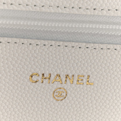 Chanel Caviar Quilted Wallet on Chain WOC White 6 of 11