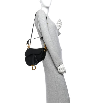 Christian Dior Grained Calfskin Saddle Bag With Strap Black 2 of 11