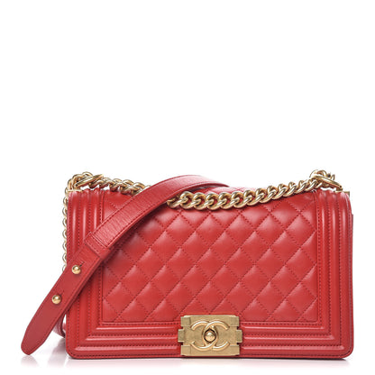 Chanel Lambskin Quilted Medium Boy Flap Red 1 of 14