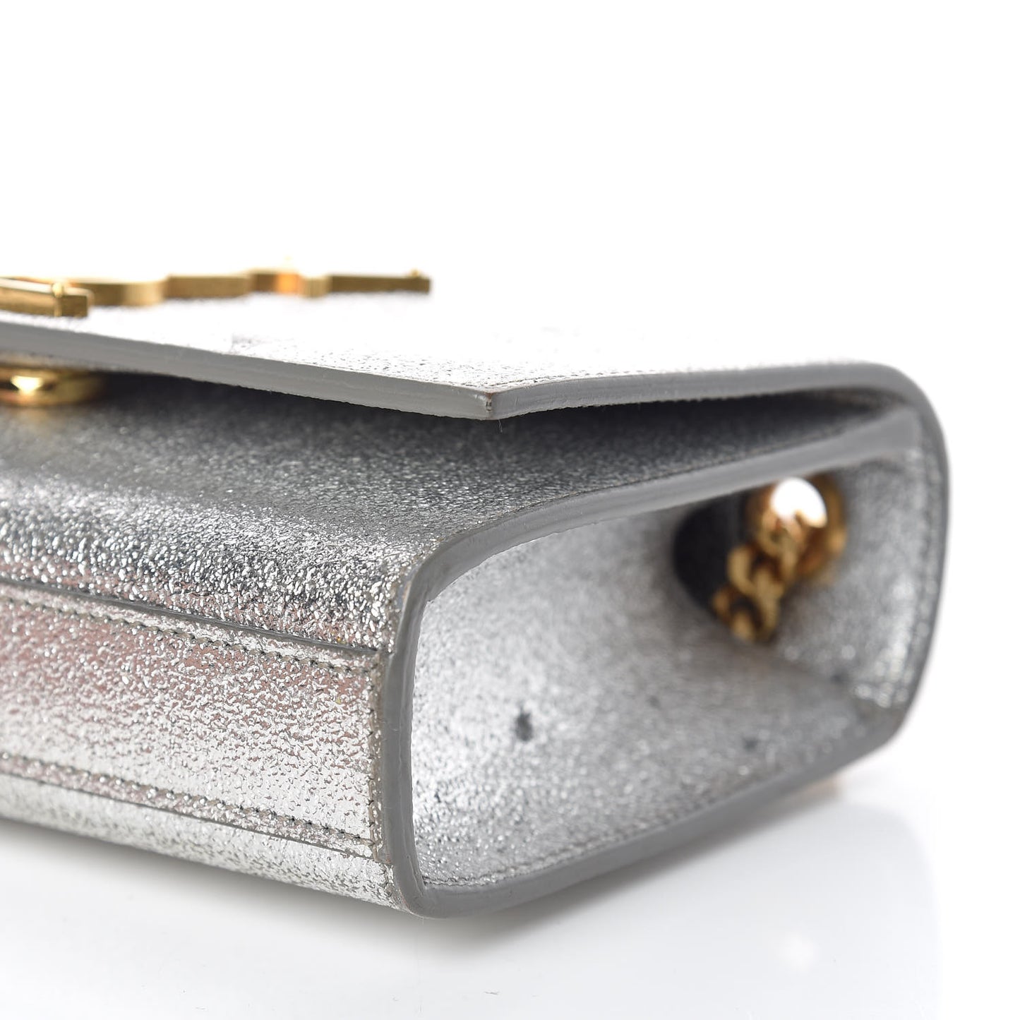 Metallic Calfskin Small Classic Monogram Kate Satchel Pale Gold