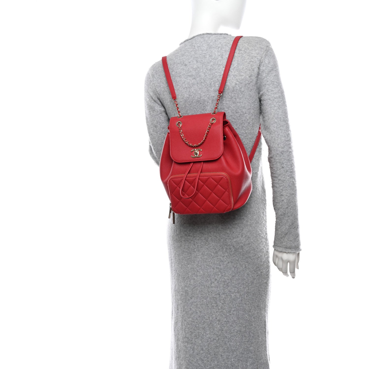 Chanel Caviar Quilted Business Affinity Backpack Red 2 of 9