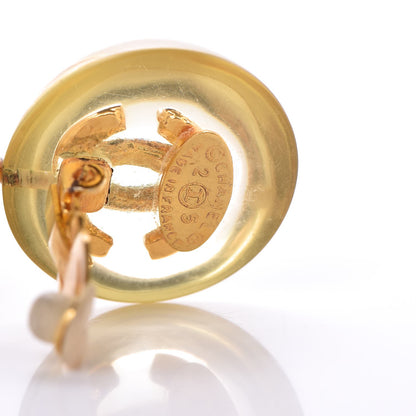 Chanel Resin CC Drop Clip On Earrings Gold 4 of 6