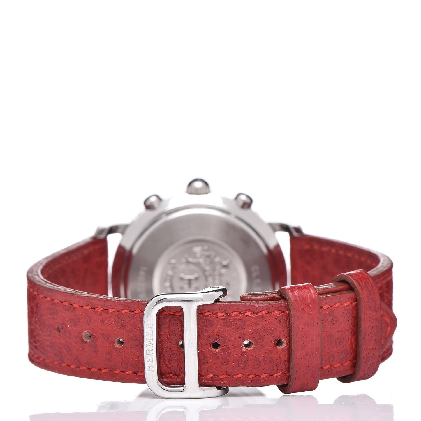 Stainless Steel Buffle Skippe 31mm Clipper Chronograph Quartz Watch Rouge Casaque