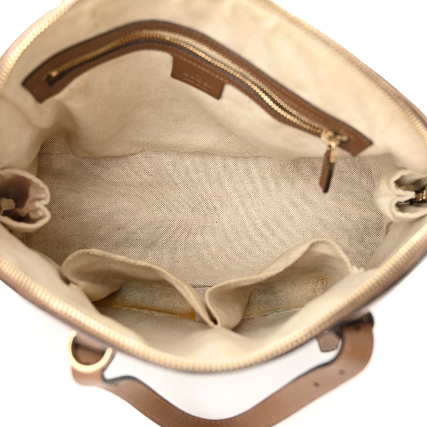 Gucci GG Supreme Monogram Margaux Calfskin Small Nice Top Handle Dome Bag Beige Ebony Acero 5 of 18