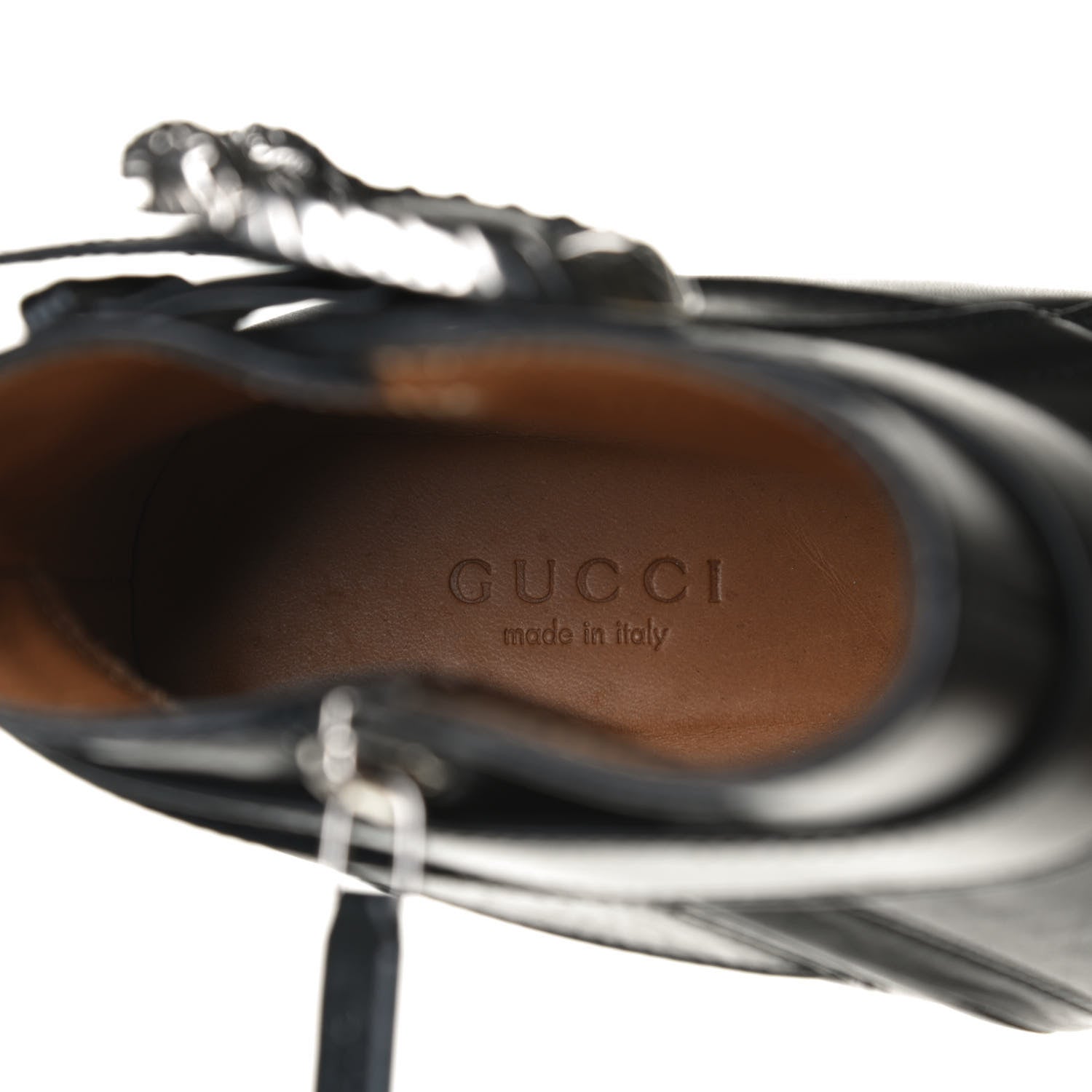 Gucci Calfskin Dionysus Elizabeth Ankle Boots 38 Black 9 of 13