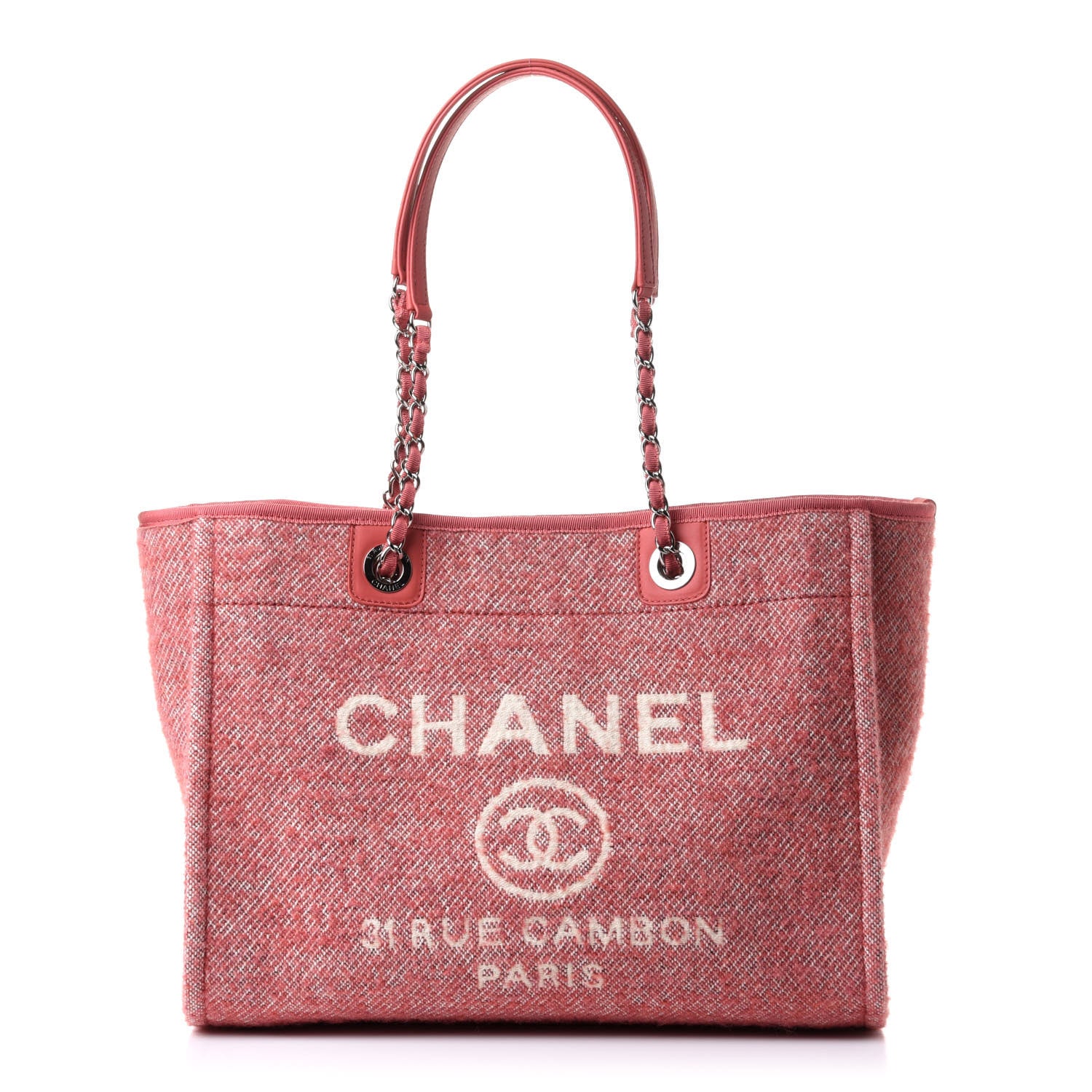 Chanel Mixed Fibers Small Deauville Tote Pink 1 of 10