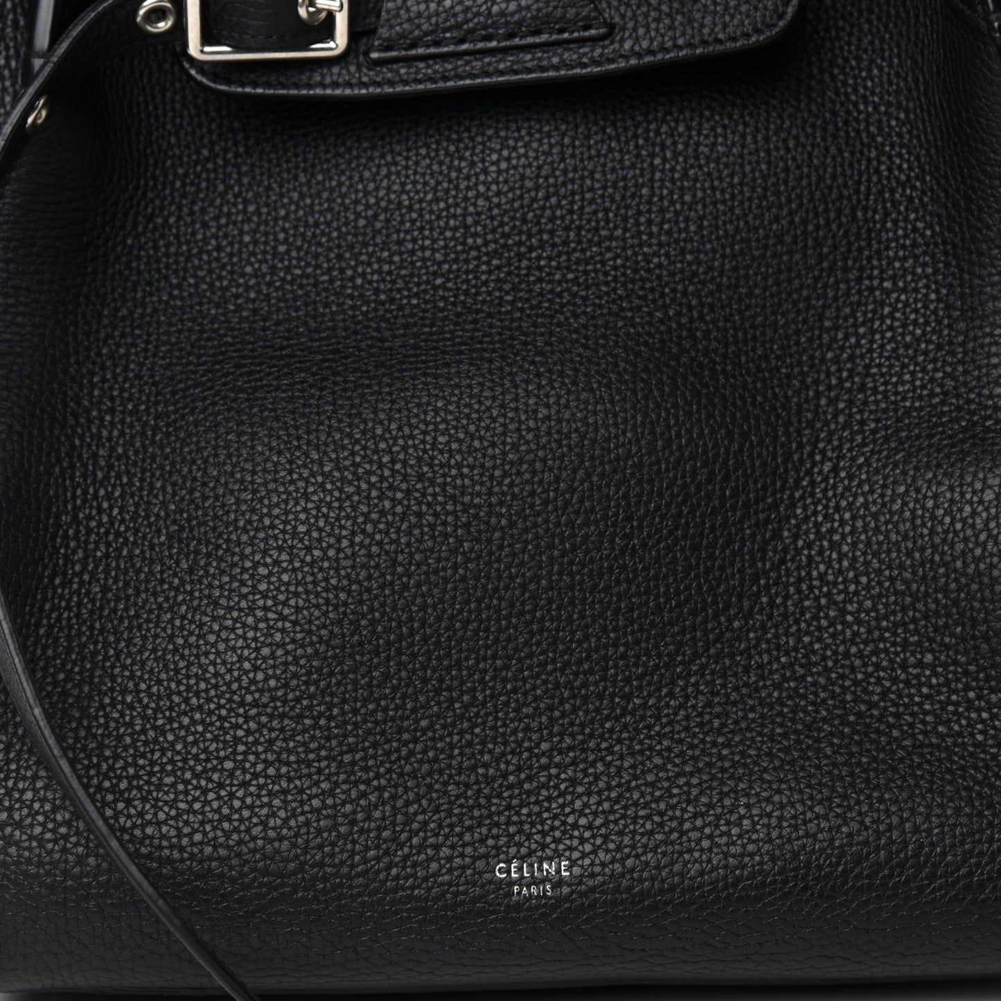 Supple Grained Calfskin Small Big Bag Black