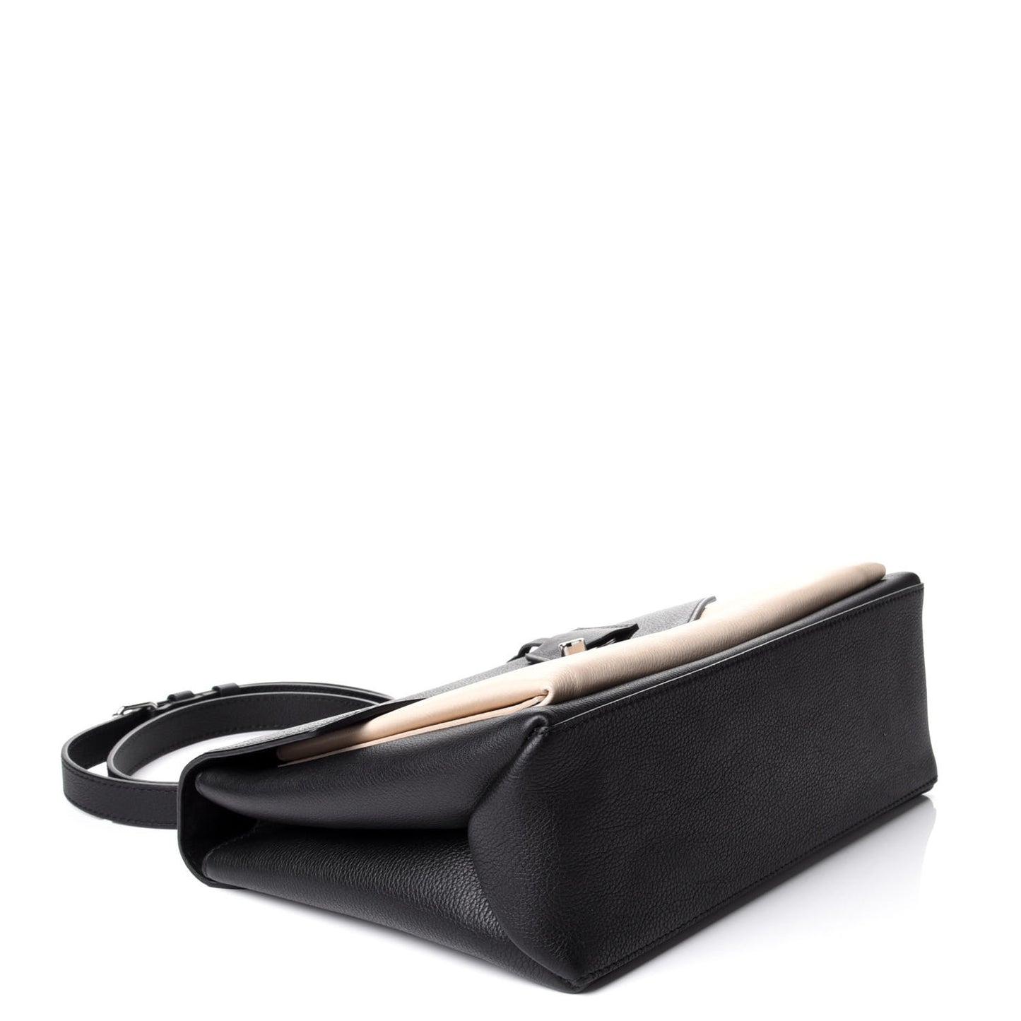 Soft Calfskin My Lockme Top Handle Vanille Black