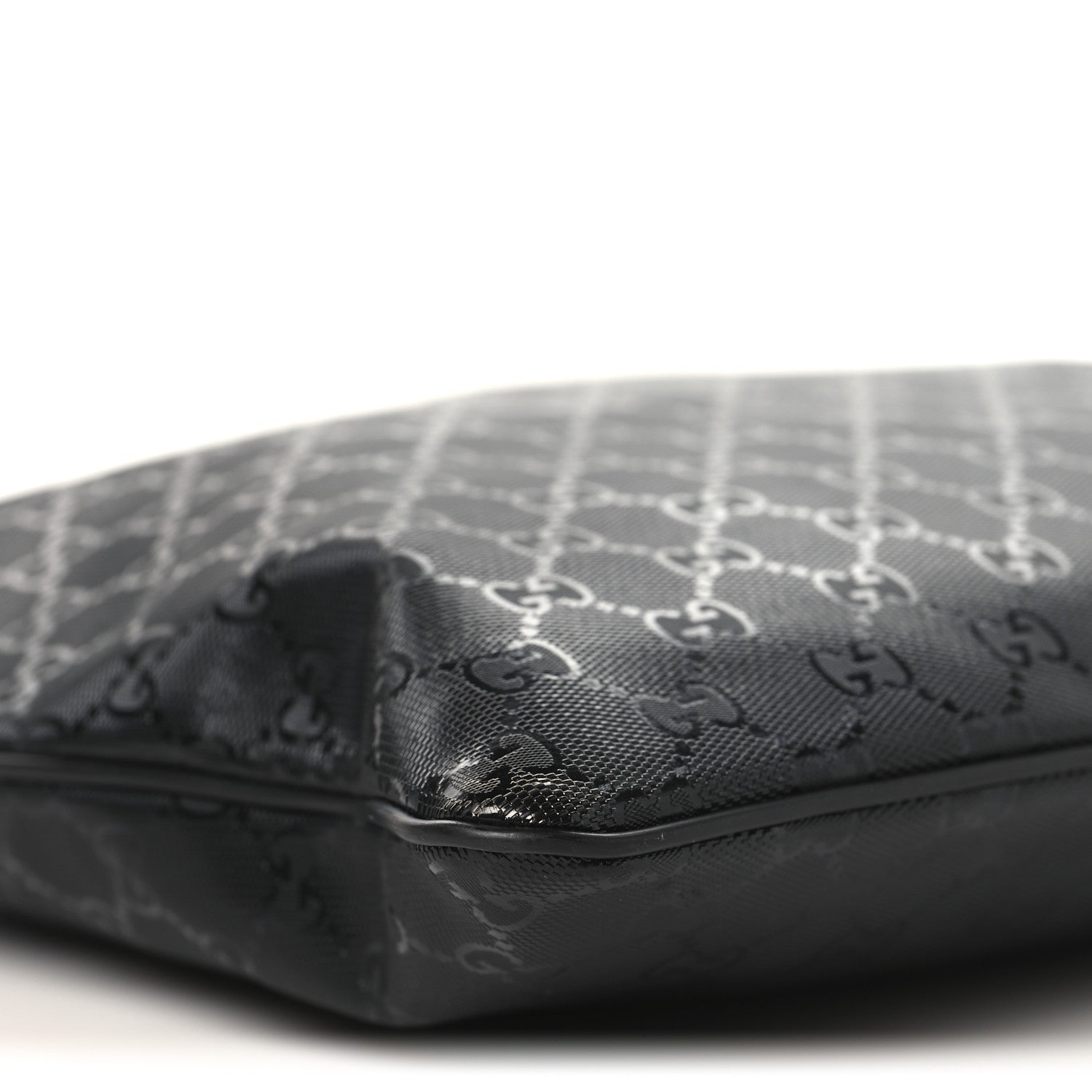 Gucci Imprime Monogram Medium Flat Messenger Bag Black 1847397