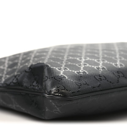 Gucci Imprime Monogram Medium Flat Messenger Bag Black 9 of 10