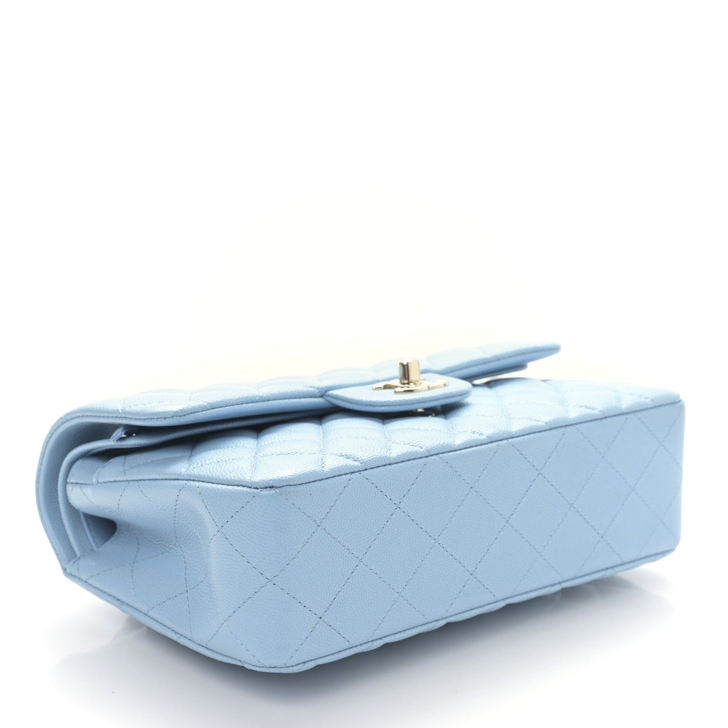 Chanel Caviar Quilted Small Double Flap Light Blue 4 of 9