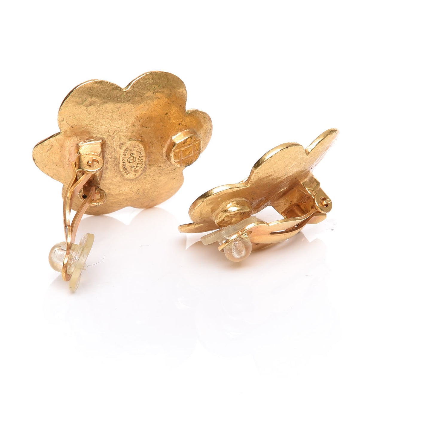 CC Camellia Clip On Earrings Gold