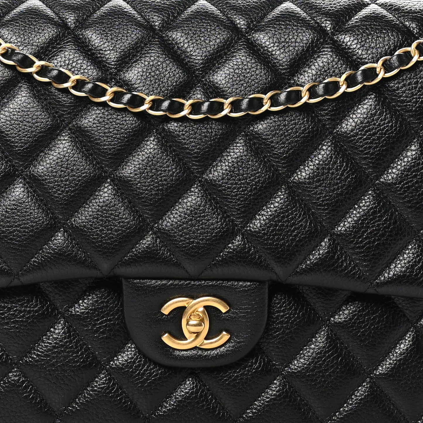 Caviar Quilted XXL Travel Flap Bag Black