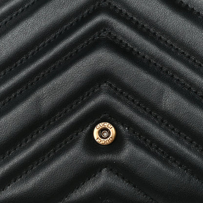 Gucci Calfskin Matelasse GG Marmont Chain Wallet Black 10 of 11