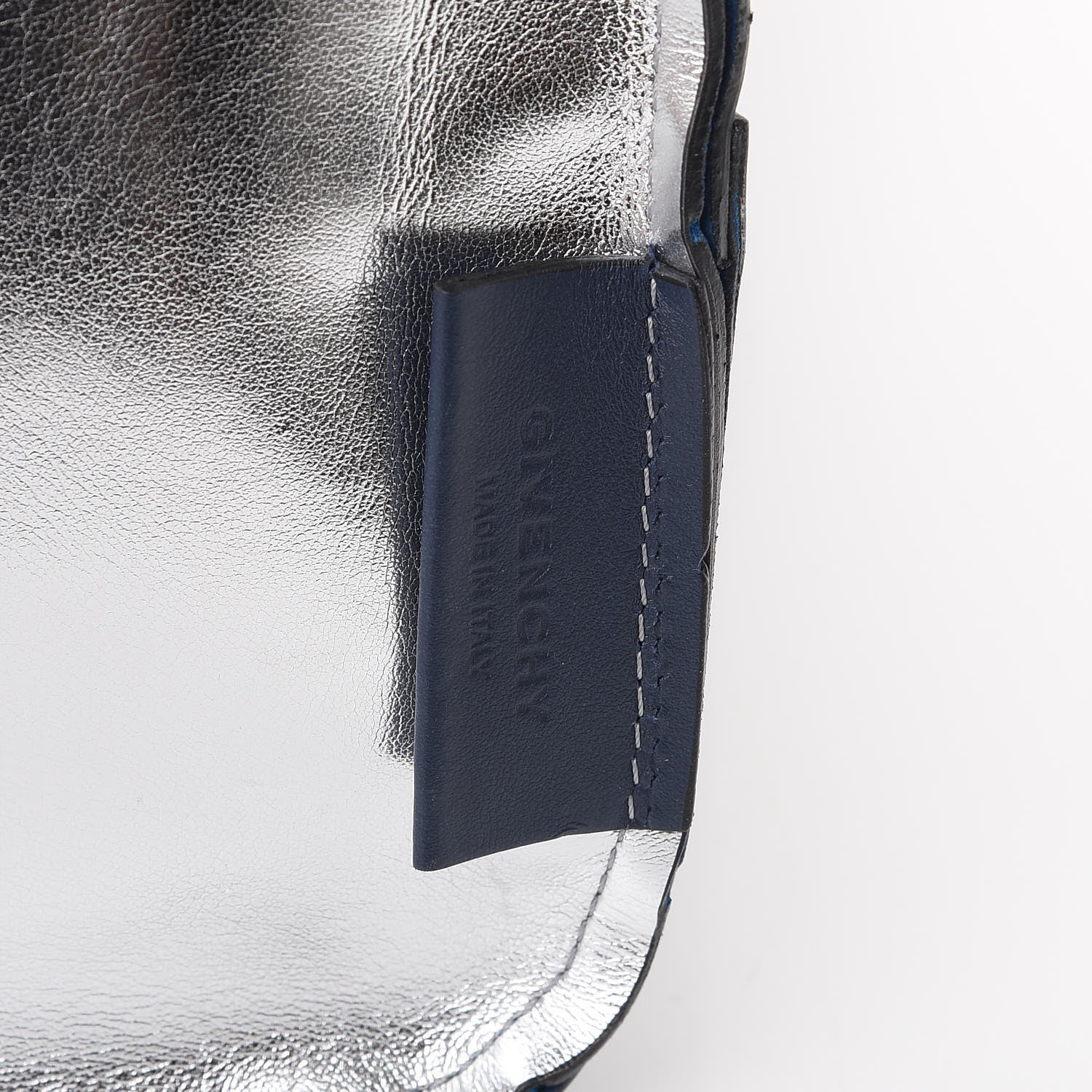 Givenchy Metallic Calfskin Suede Ombre Large Reversible Antigona Tote Blue Silver 12 of 15