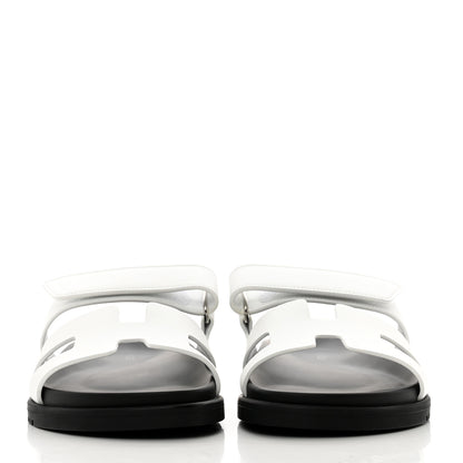 Hermes Calfskin Womens Chypre Sandals 37 White 2 of 9