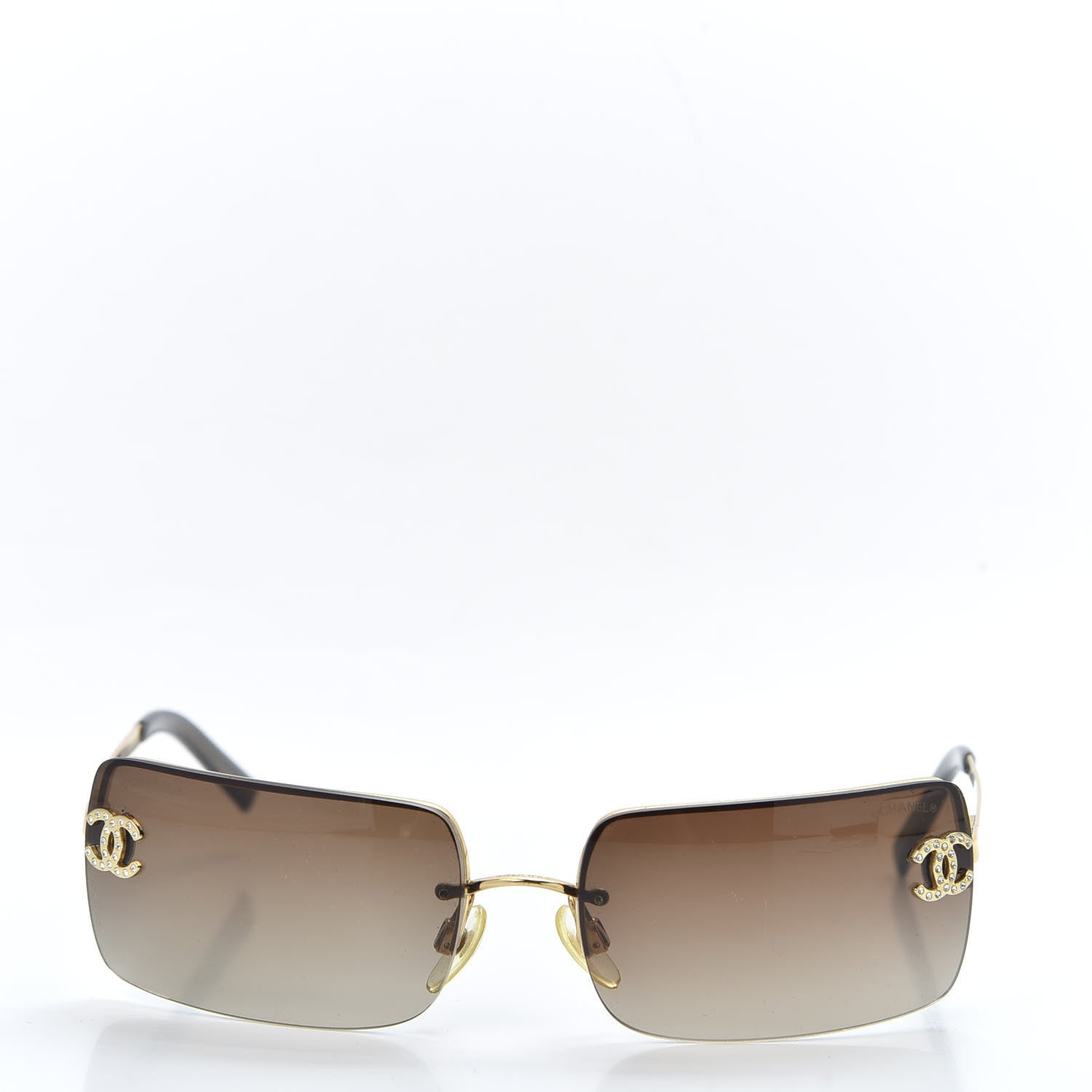 Chanel Crystal CC Logo Sunglasses 4104-B Gold 2 of 8