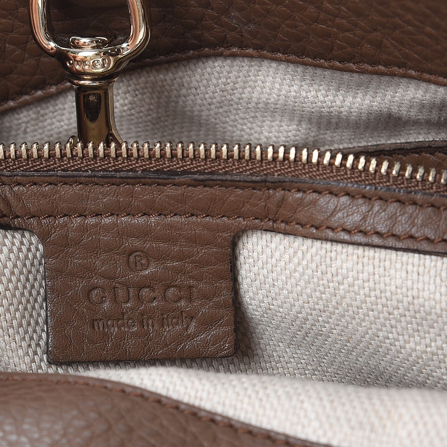 Pebbled Calfskin Medium Soho Chain Shoulder Bag Maple Brown