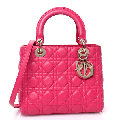 Christian Dior Lambskin Cannage Medium Lady Dior Fuchsia 1 of 10