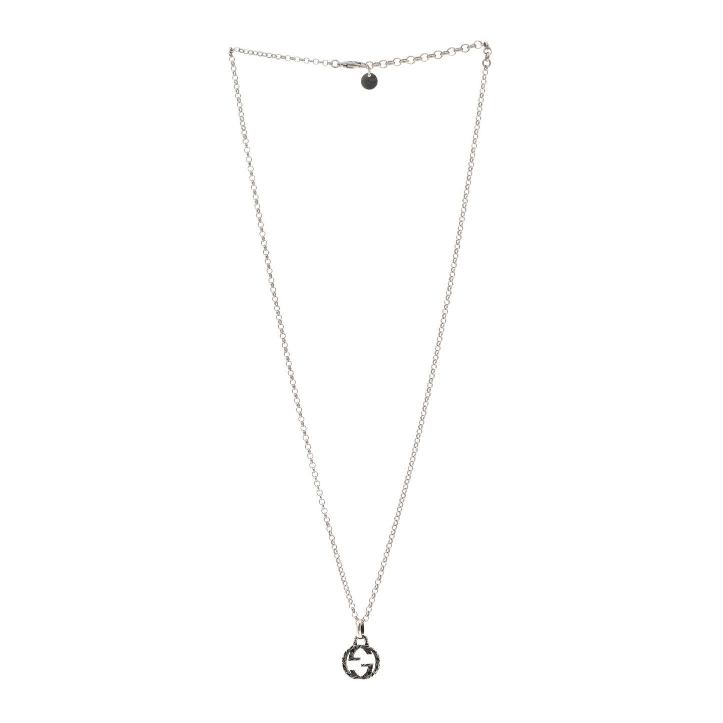 Sterling Silver Small Interlocking G Pendant Necklace