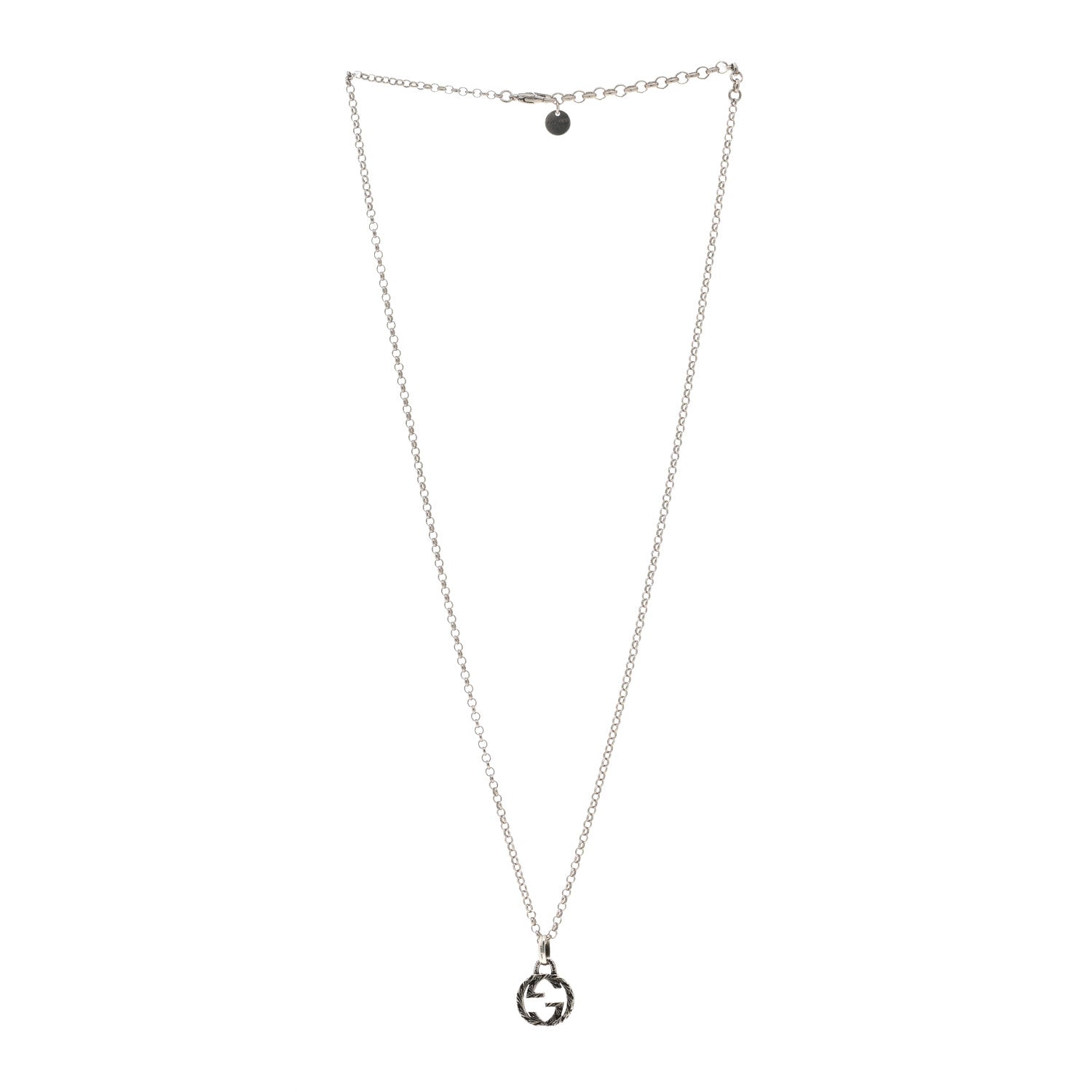 Gucci Sterling Silver Small Interlocking G Pendant Necklace 3 of 4