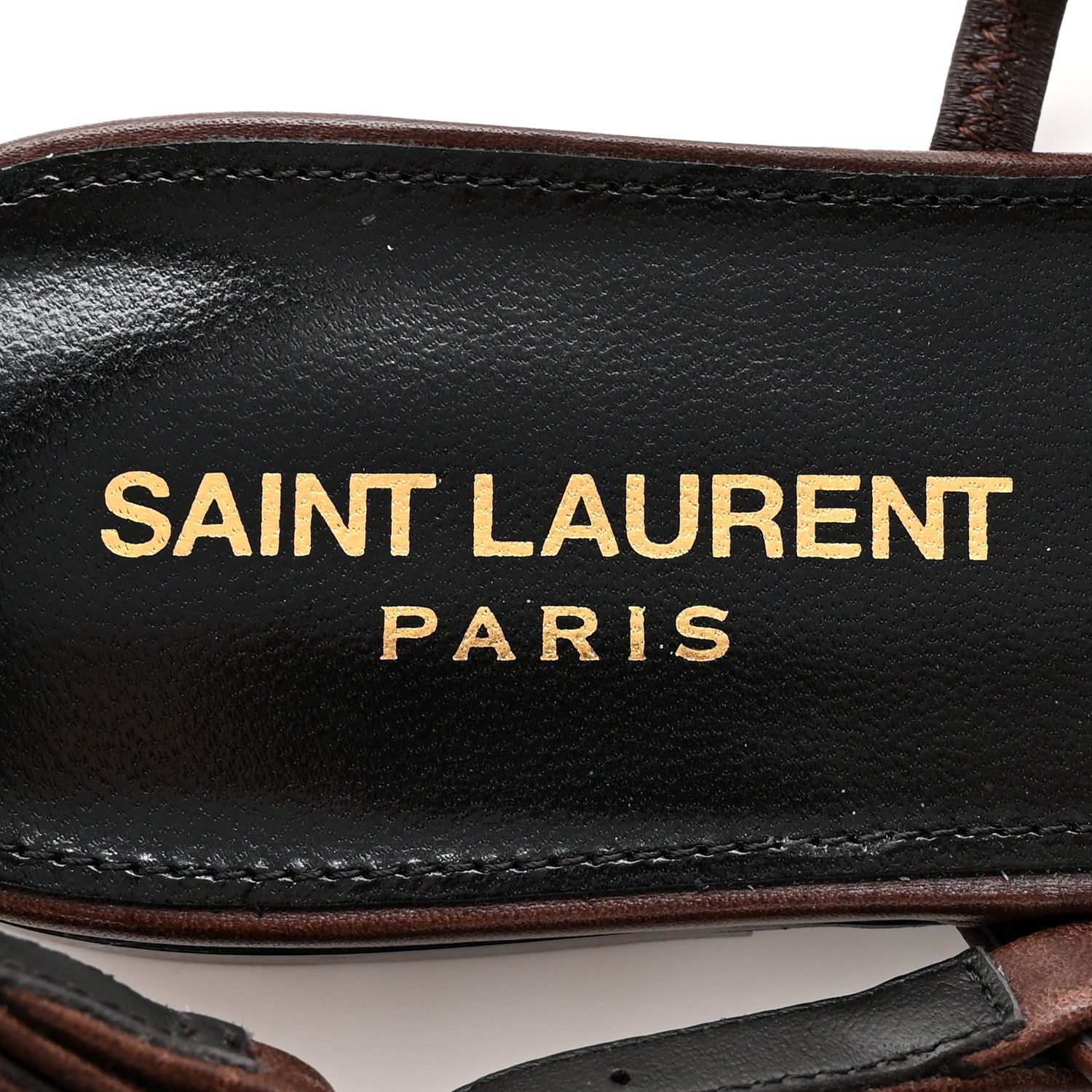 Saint Laurent Calfskin Cassandra Monogram Sandals 38 Moro 7 of 13
