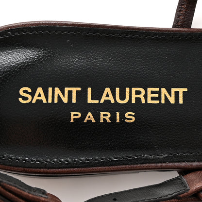 Saint Laurent Calfskin Cassandra Monogram Sandals 38 Moro 7 of 13