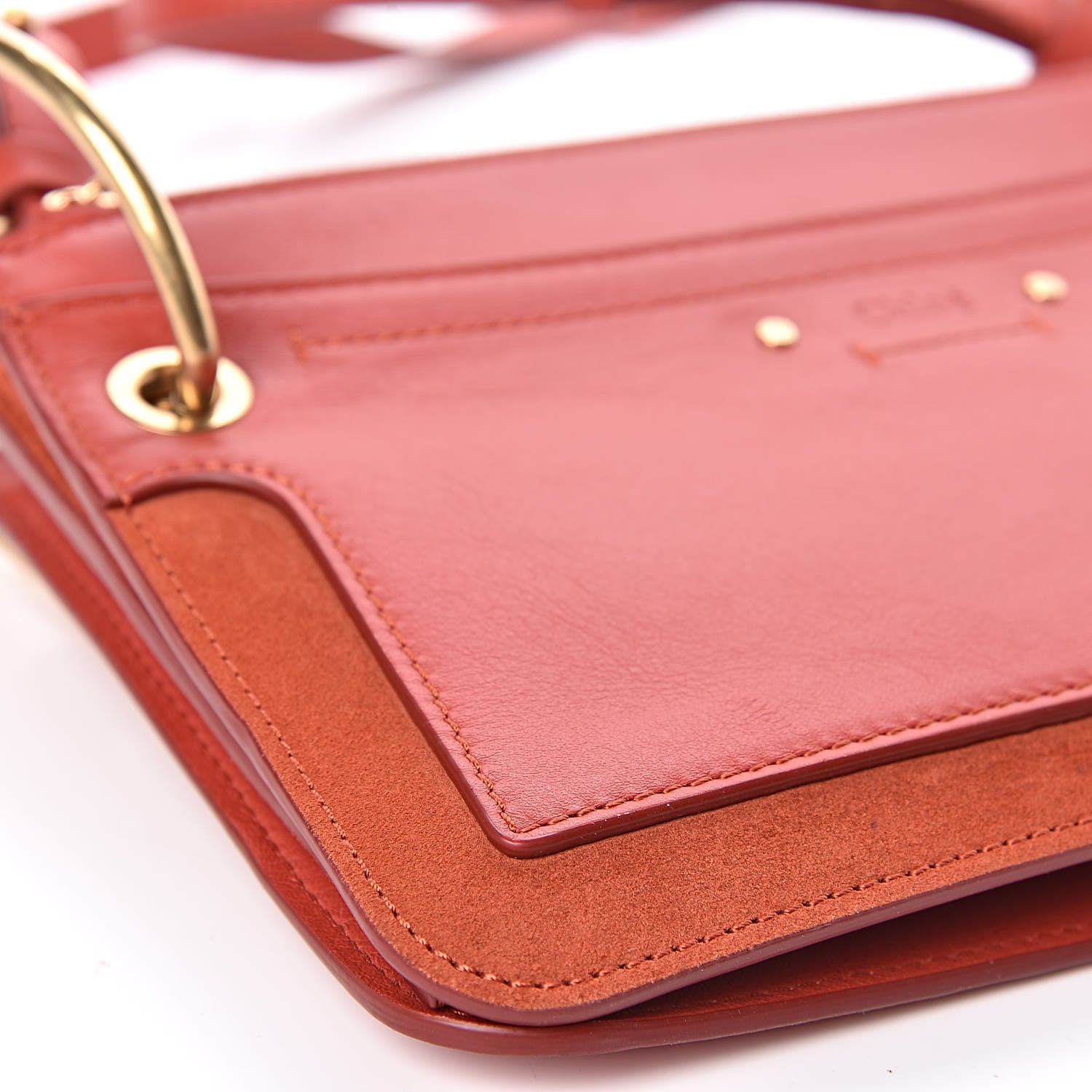 Chloe Calfskin Suede Mini Roy Bag Earthy Red 10 of 11