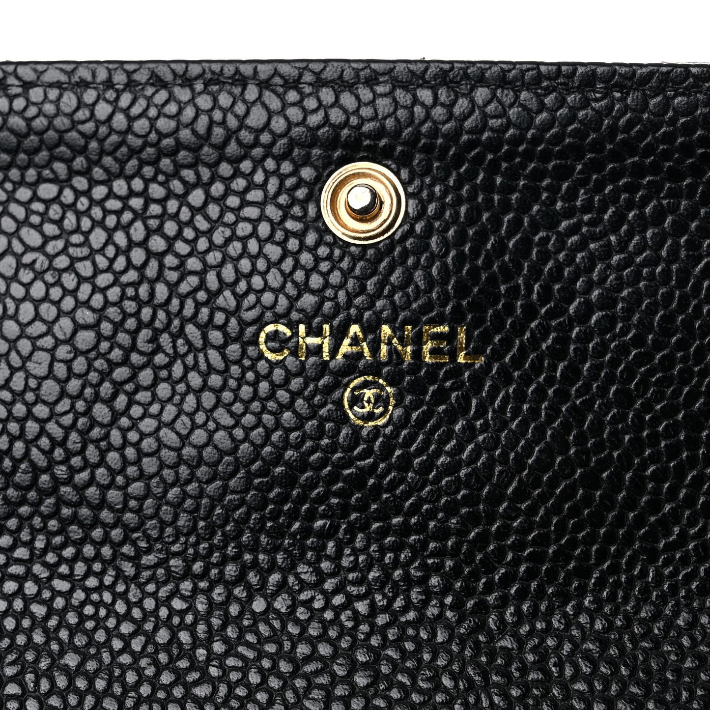 Caviar Quilted Large Gusset Flap Wallet Black