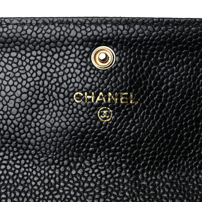 Chanel Caviar Quilted Large Gusset Flap Wallet Black 6 of 15