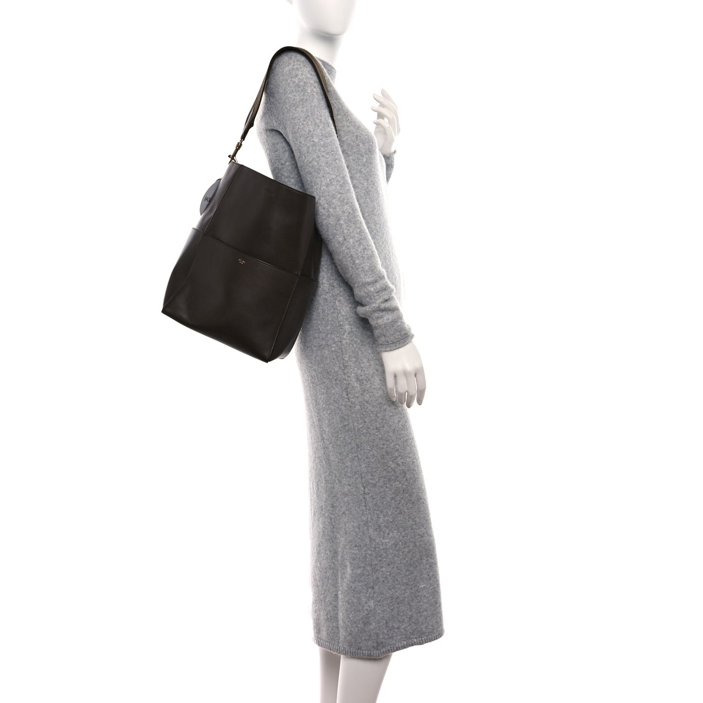 Supersoft Calfskin Sangle Bucket Bag Wood