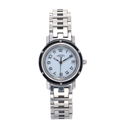 Hermes Stainless Steel 24mm Clipper Quartz Watch White 1 of 5