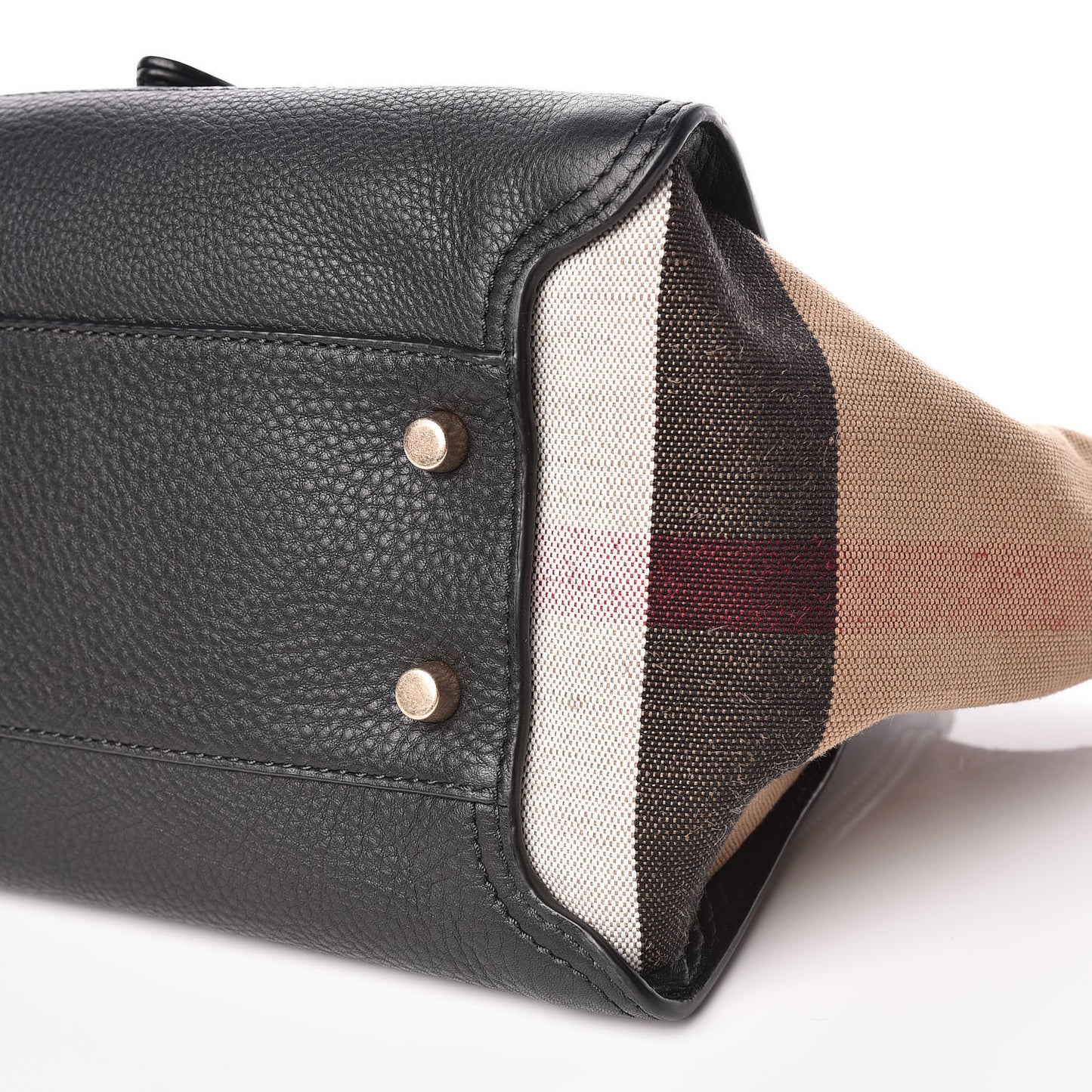 Canvas Mega Check Grained Calfskin Medium Harcourt Satchel Black