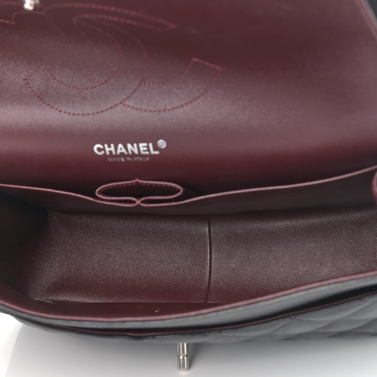Lambskin Quilted Jumbo Double Flap Black