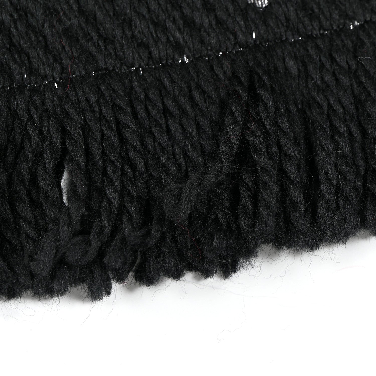 Louis Vuitton Wool Silk Logomania Shine Scarf Black 4 of 5