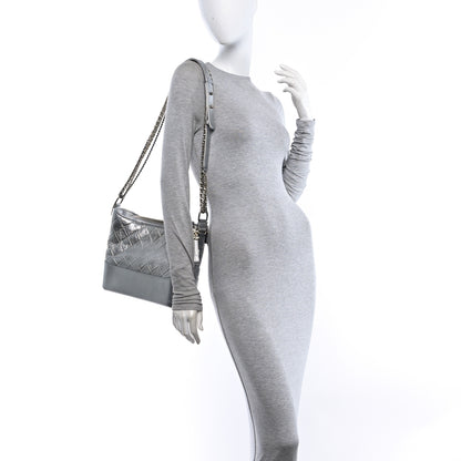 Chanel Metallic Aged Calfskin Quilted Medium Gabrielle Silver 2 of 10
