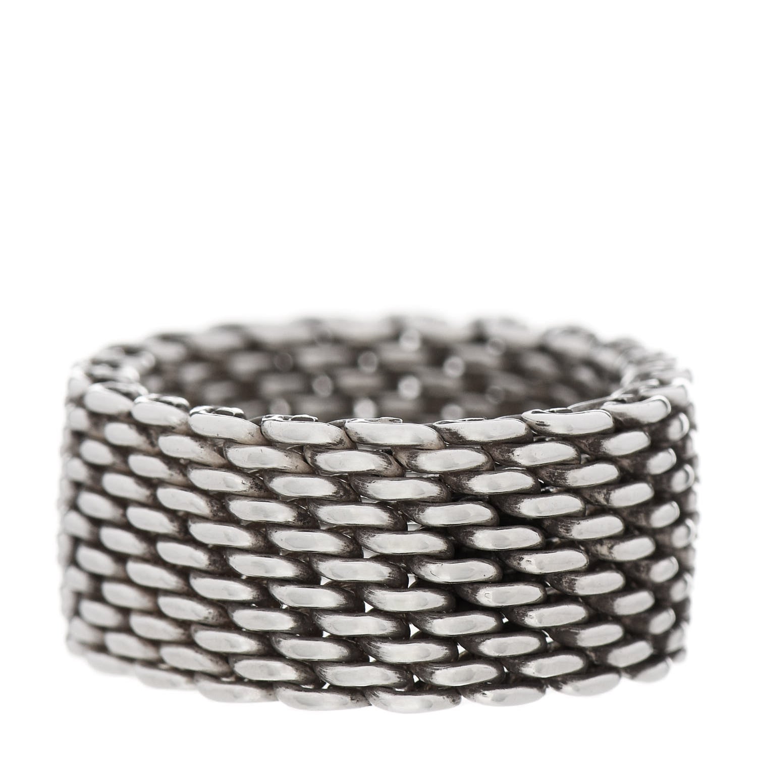 Tiffany Sterling Silver Somerset Mesh Ring 60 9 1 of 4