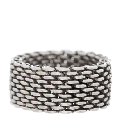 Tiffany Sterling Silver Somerset Mesh Ring 60 9 1 of 4