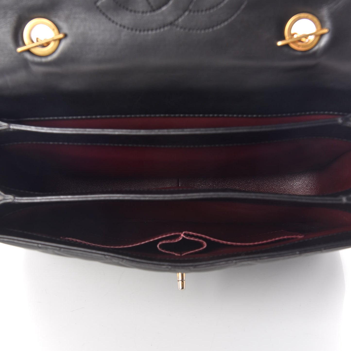 Lambskin Quilted Large Trendy CC Dual Handle Flap Bag Black