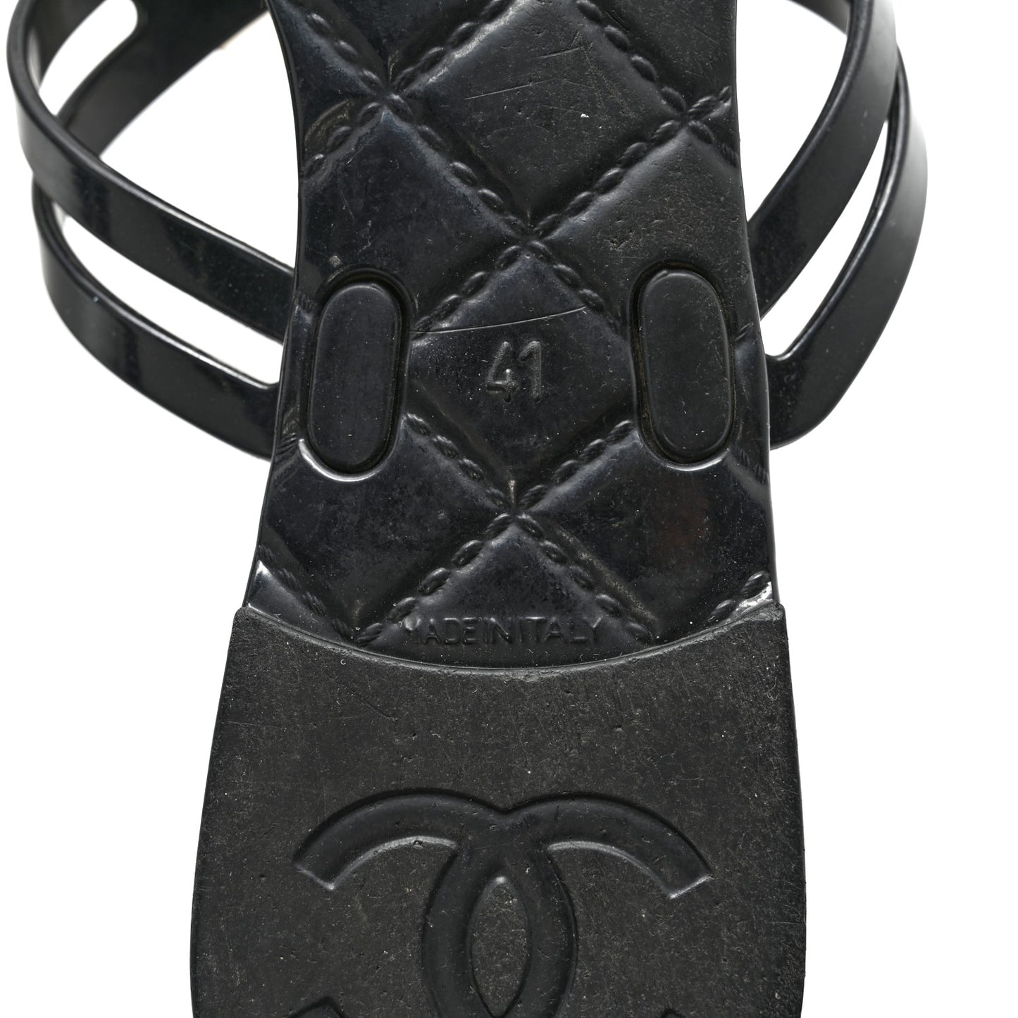 Jelly Camellia Thong Sandals 41 Black Ivory