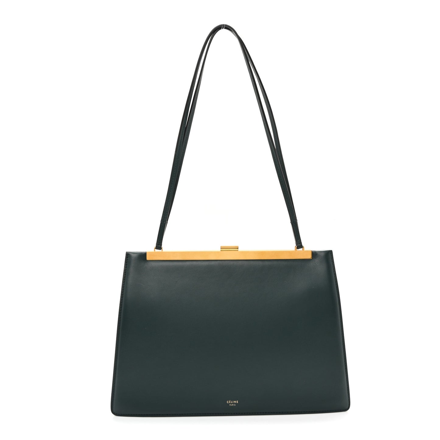 Smooth Calfskin Medium Clasp Shoulder Bag Forest