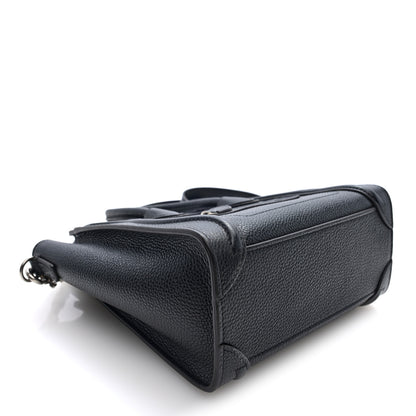 Celine Drummed Calfskin Nano Luggage Black 3 of 8