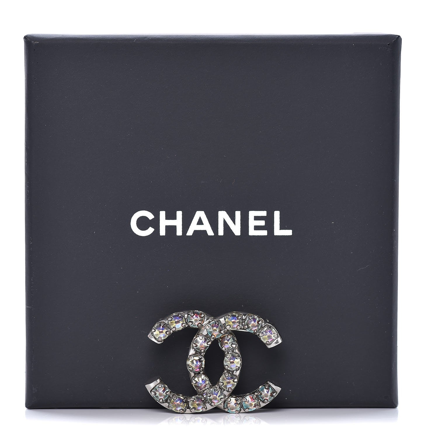 Chanel Ruthenium Crystal CC Brooch Iridescent 6 of 6
