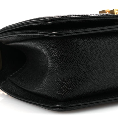 Chanel Caviar Chevron Quilted Small Boy Flap Black 9 of 15