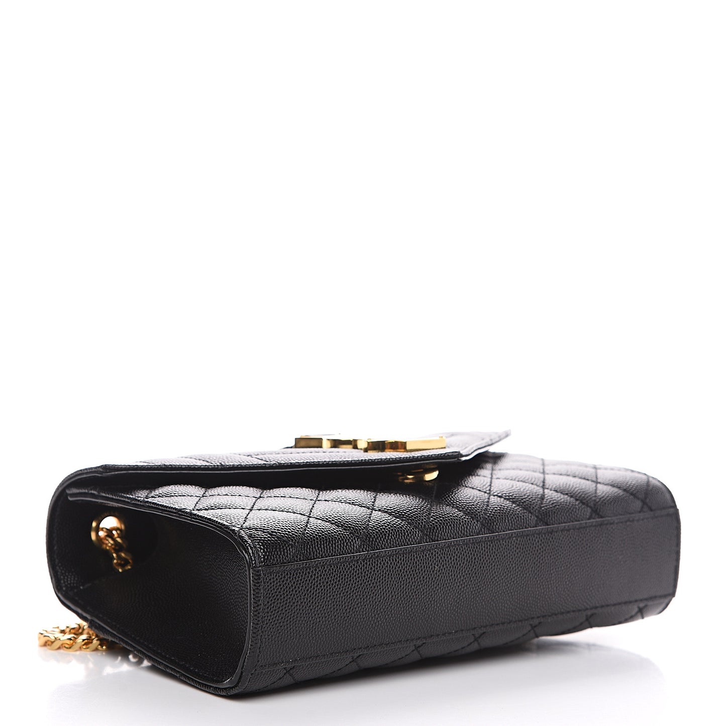 Grain De Poudre Textured Mixed Matelasse Triquilt Small Monogram Satchel Black