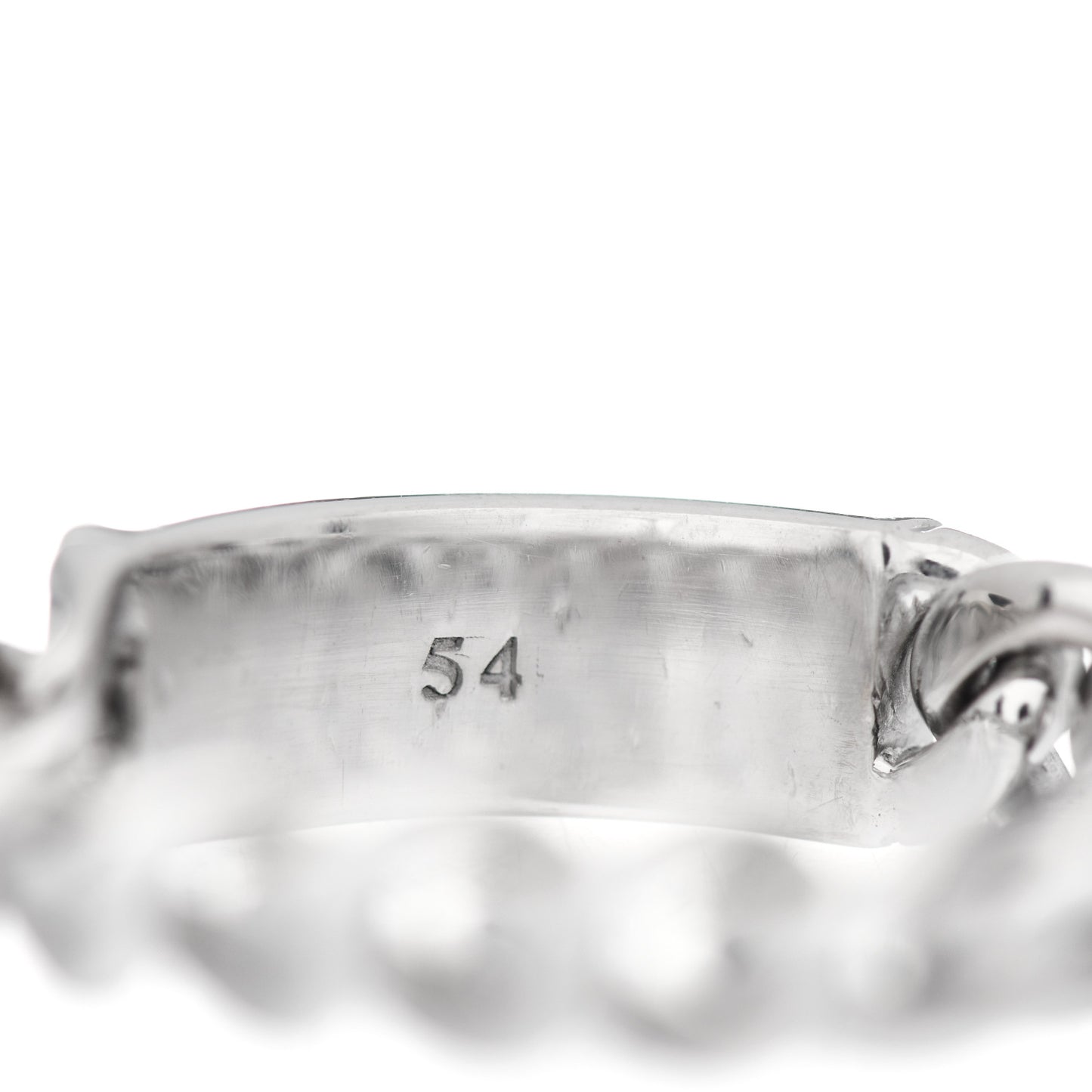 18K White Gold Gourmette Ring 53 6.5