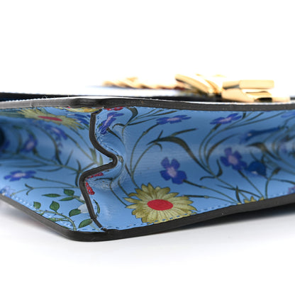 Gucci Shangai Calfskin Web New Flora Small Sylvie Shoulder Bag Azure 9 of 10